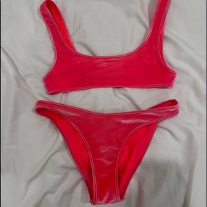coral triangl bikini